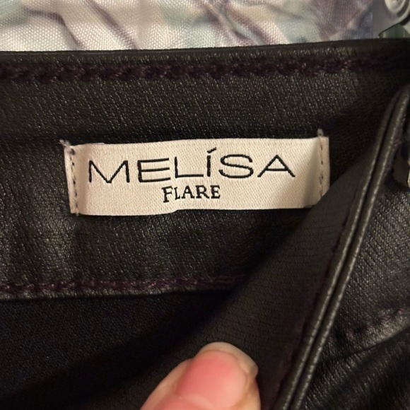 Sofia Vegara leather like jeans Melisa size 18 high rise flare bottom NWT - Picture 4 of 7